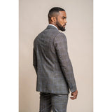 Power - Blazer ajustado a cuadros grises para hombre