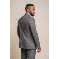 Power - Blazer ajustado a cuadros grises para hombre