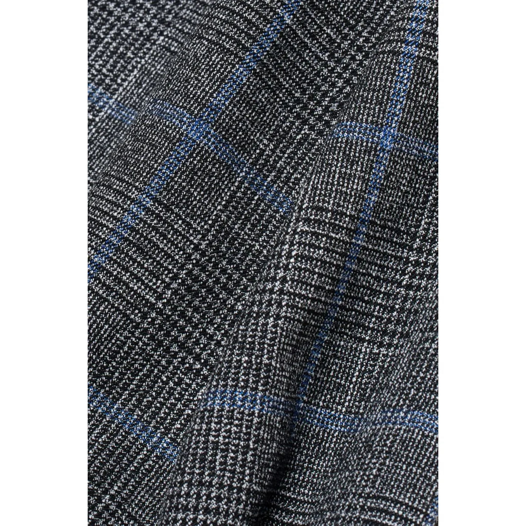 Power - Blazer ajustado a cuadros grises para hombre