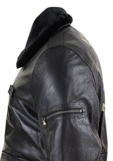 Chaqueta bomber clásica de cuero auténtico para hombre
