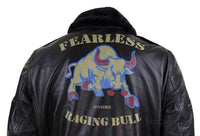 Chaqueta bomber clásica de cuero auténtico para hombre