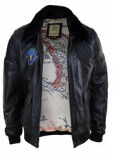 Chaqueta bomber clásica de cuero auténtico para hombre