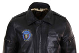 Chaqueta bomber clásica de cuero auténtico para hombre