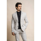 Radika - Blazer de cuadros gris claro para hombre