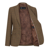 Ralph - Blazer de mujer de tweed marrón de corte entallado