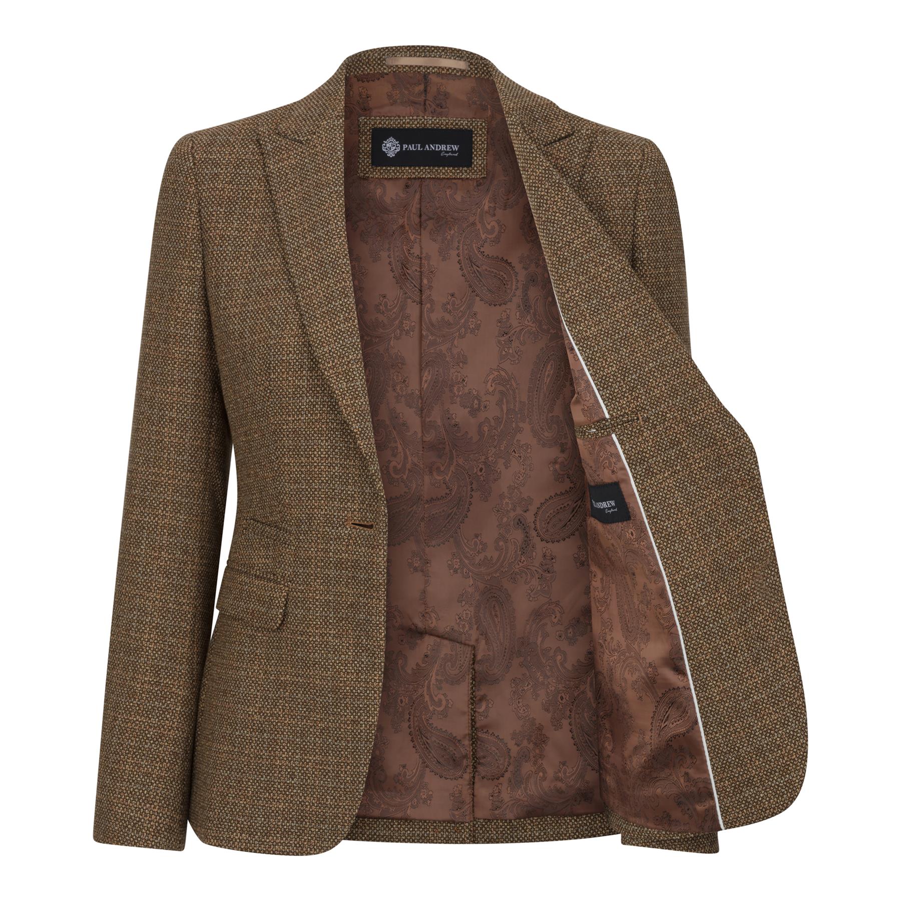 Ralph - Blazer de mujer de tweed marrón de corte entallado