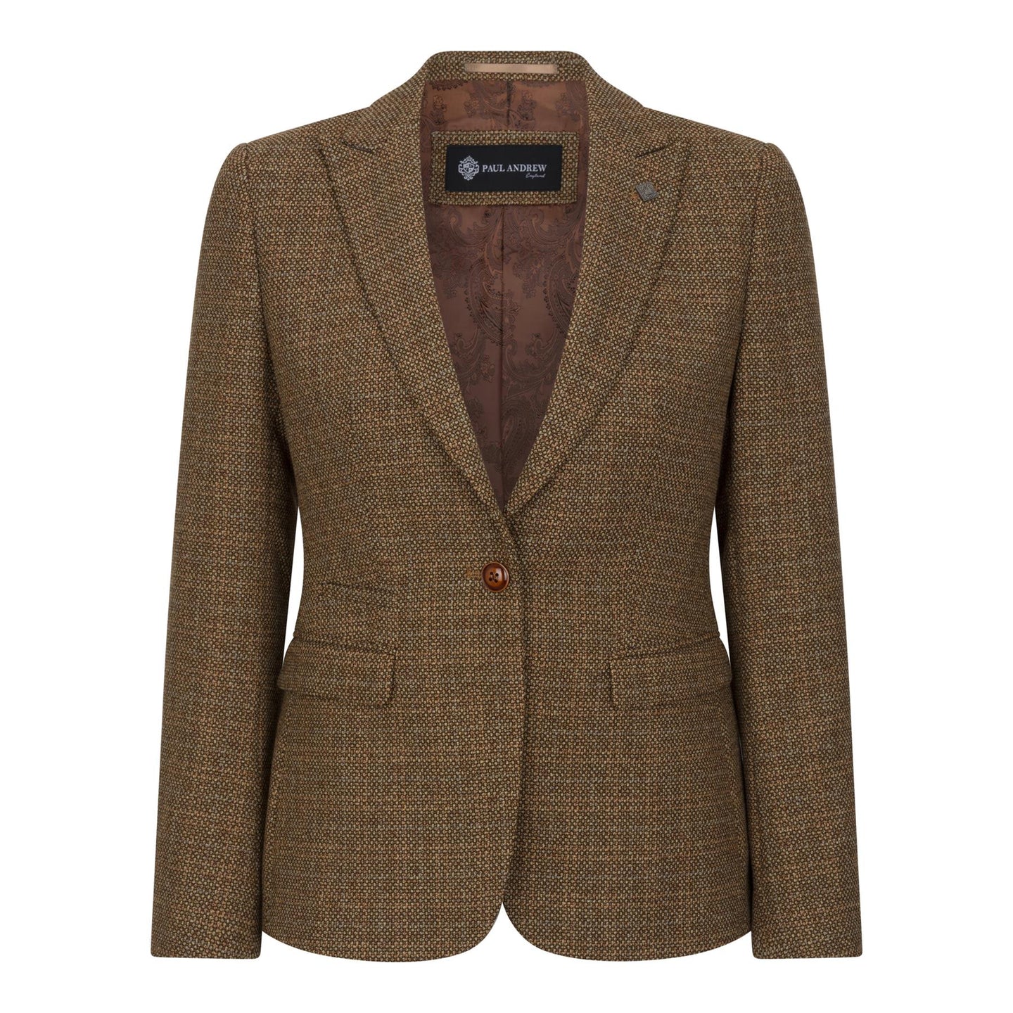 Ralph - Blazer de mujer de tweed marrón de corte entallado