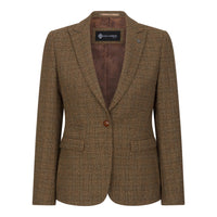 Ralph - Blazer de mujer de tweed marrón de corte entallado
