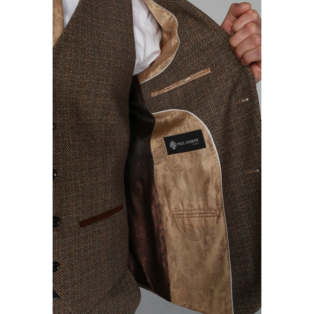 Ralph - Blazer de tweed marrón para hombre