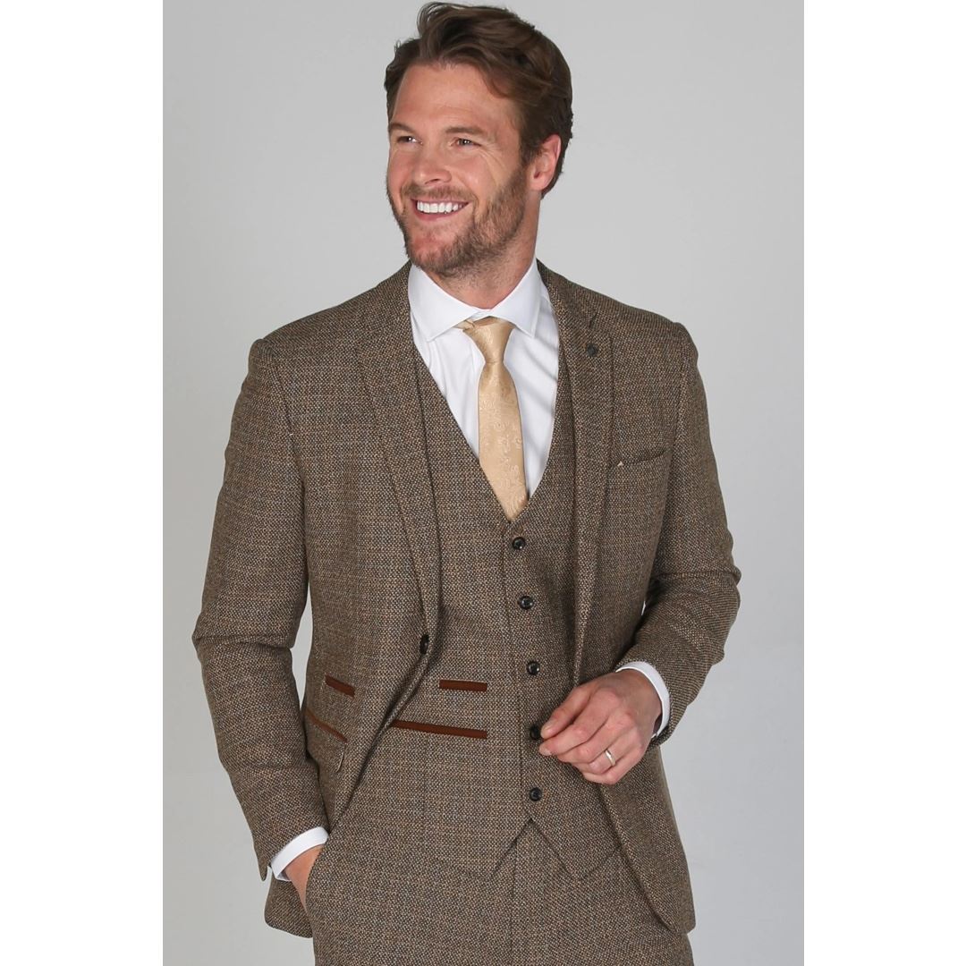 Ralph - Blazer de tweed marrón para hombre