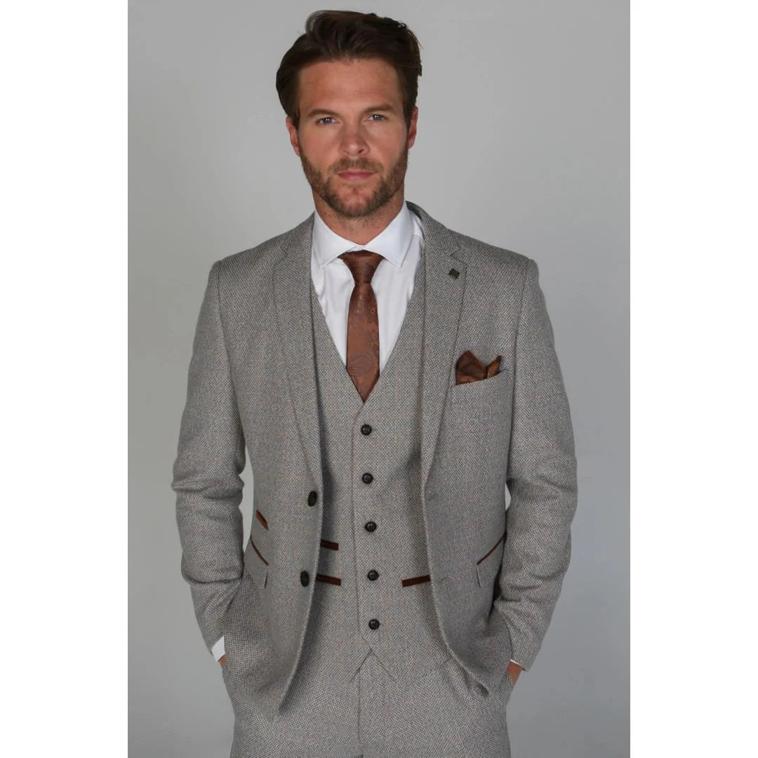 Ralph - Blazer de tweed color crema para hombre