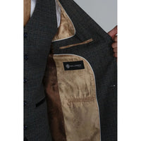 Ralph - Blazer de tweed azul marino para hombre
