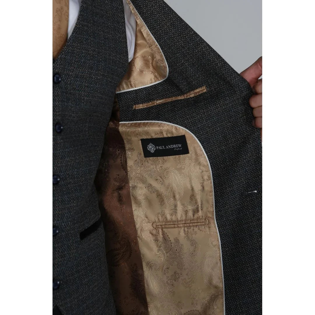 Ralph - Blazer de tweed azul marino para hombre
