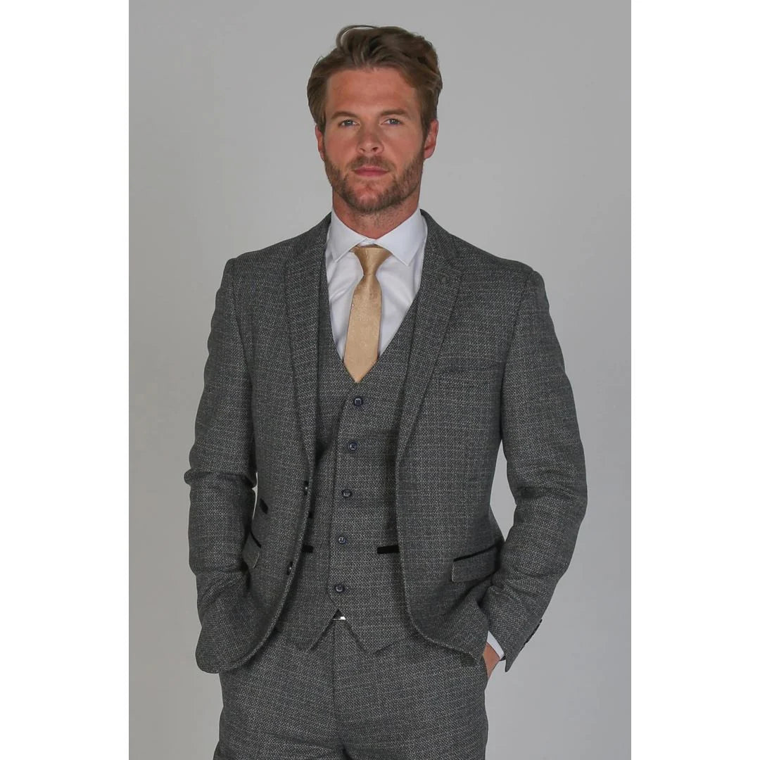 Ralph - Blazer de tweed azul marino para hombre