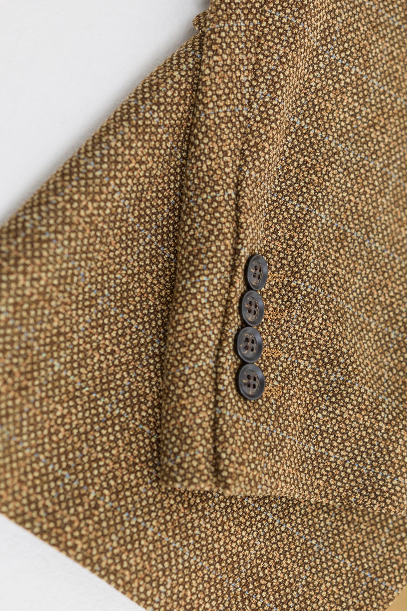 Traje de tres piezas de tweed a cuadros para hombre - Marrón