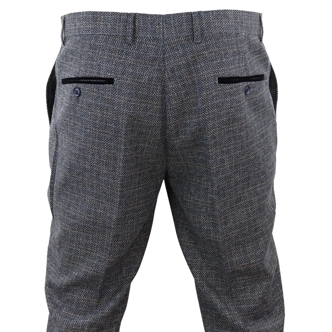 Ralph - Pantalones de tweed azul marino para hombre