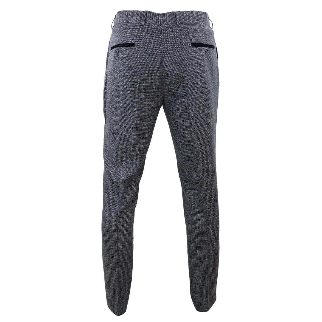 Ralph - Pantalones de tweed azul marino para hombre