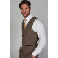 Ralph - Chaleco de tweed marrón para hombre