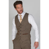 Ralph - Chaleco de tweed marrón para hombre