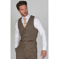 Ralph - Chaleco de tweed marrón para hombre