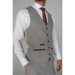 Ralph - Chaleco de tweed color crema para hombre