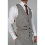 Ralph - Chaleco de tweed color crema para hombre