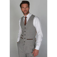 Ralph - Chaleco de tweed color crema para hombre