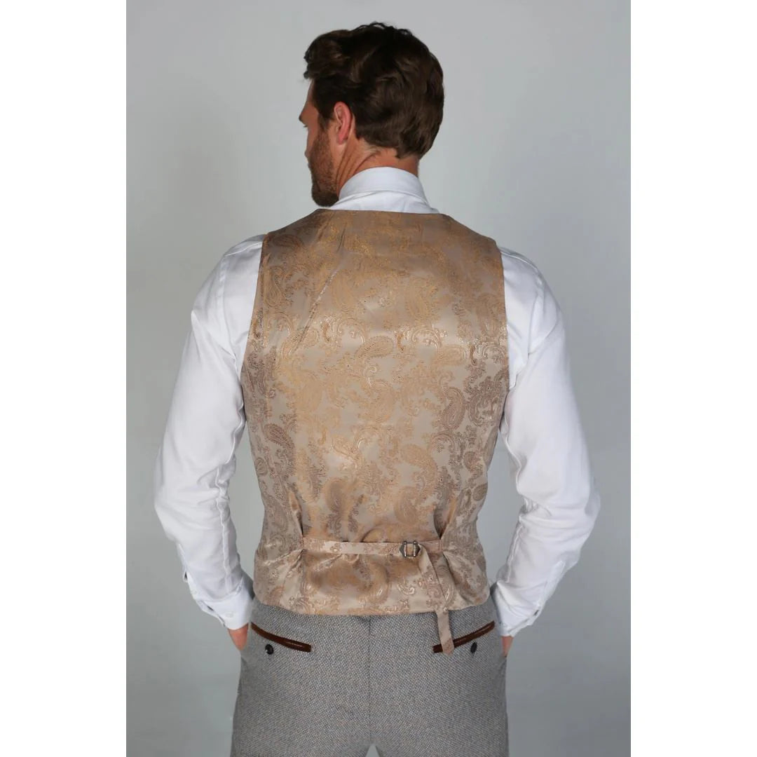Ralph - Chaleco de tweed color crema para hombre