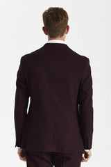 Regent - Blazer cruzado a cuadros Brugundy para hombre