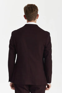 Regent - Blazer cruzado a cuadros Brugundy para hombre