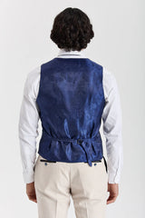 Regent - Chaleco a cuadros color crema para hombre
