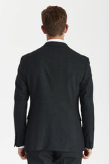 Regent - Blazer cruzado a cuadros verdes para hombre