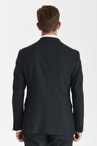 Regent - Blazer cruzado a cuadros verdes para hombre