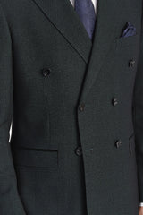 Regent - Blazer cruzado a cuadros verdes para hombre