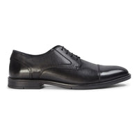 Regent - Zapatos Derby de hombre de cuero negro bruñido