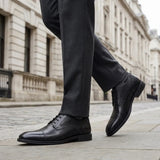 Regent - Zapatos Derby de hombre de cuero negro bruñido