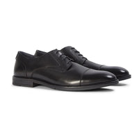Regent - Zapatos Derby de hombre de cuero negro bruñido
