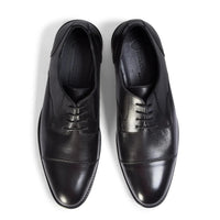 Regent - Zapatos Derby de hombre de cuero negro bruñido