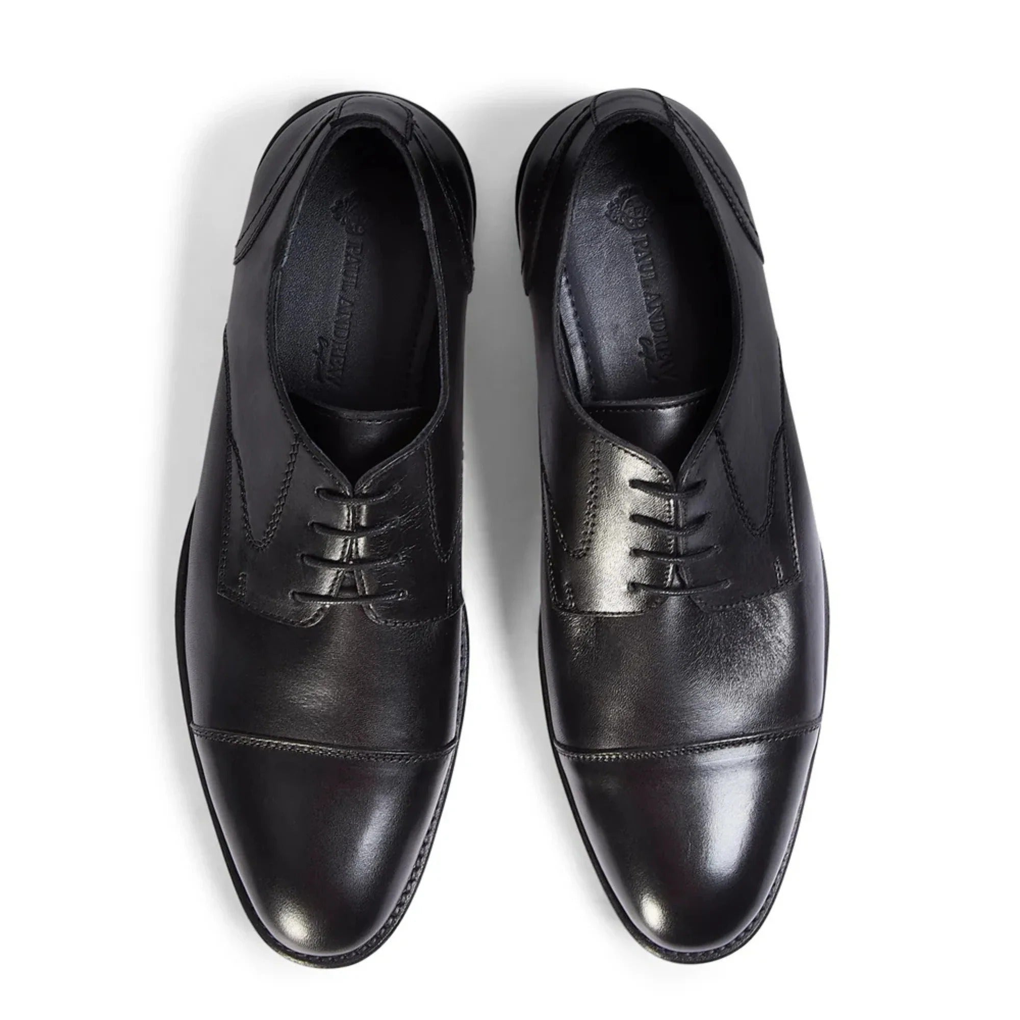 Regent - Zapatos Derby de hombre de cuero negro bruñido