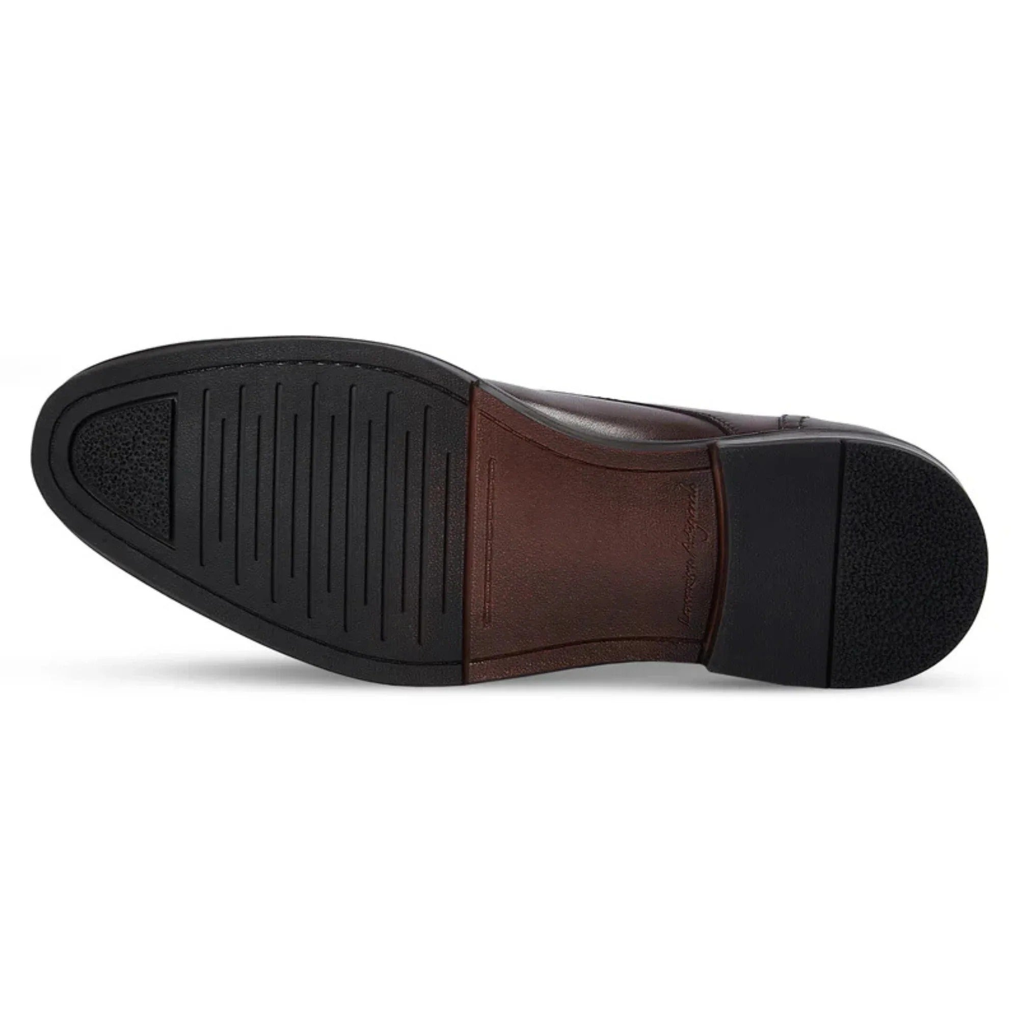 Regent - Zapatos Derby de hombre de cuero bruñido marrón oscuro
