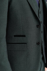 Regent - Blazer de corte entallado a cuadros verdes para hombre