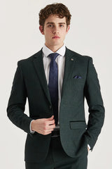 Regent - Blazer de corte entallado a cuadros verdes para hombre