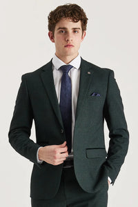Regent - Blazer de corte entallado a cuadros verdes para hombre