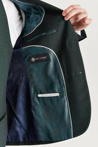 Regent - Blazer de corte entallado a cuadros verdes para hombre