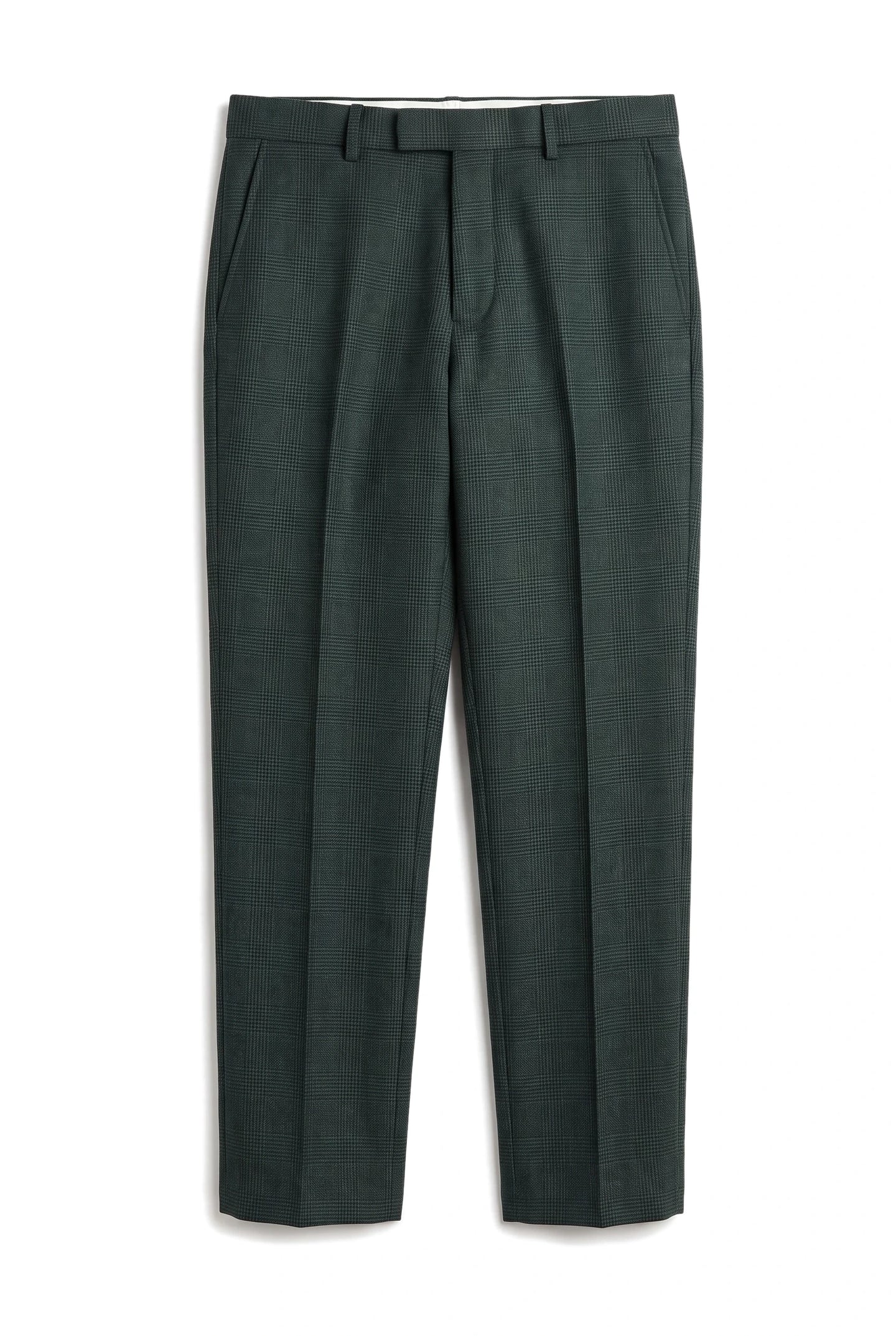 Regent - Pantalones de cuadros verdes para hombre