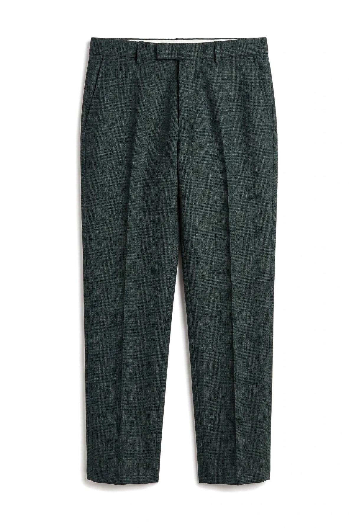 Regent - Pantalones de cuadros verdes para hombre