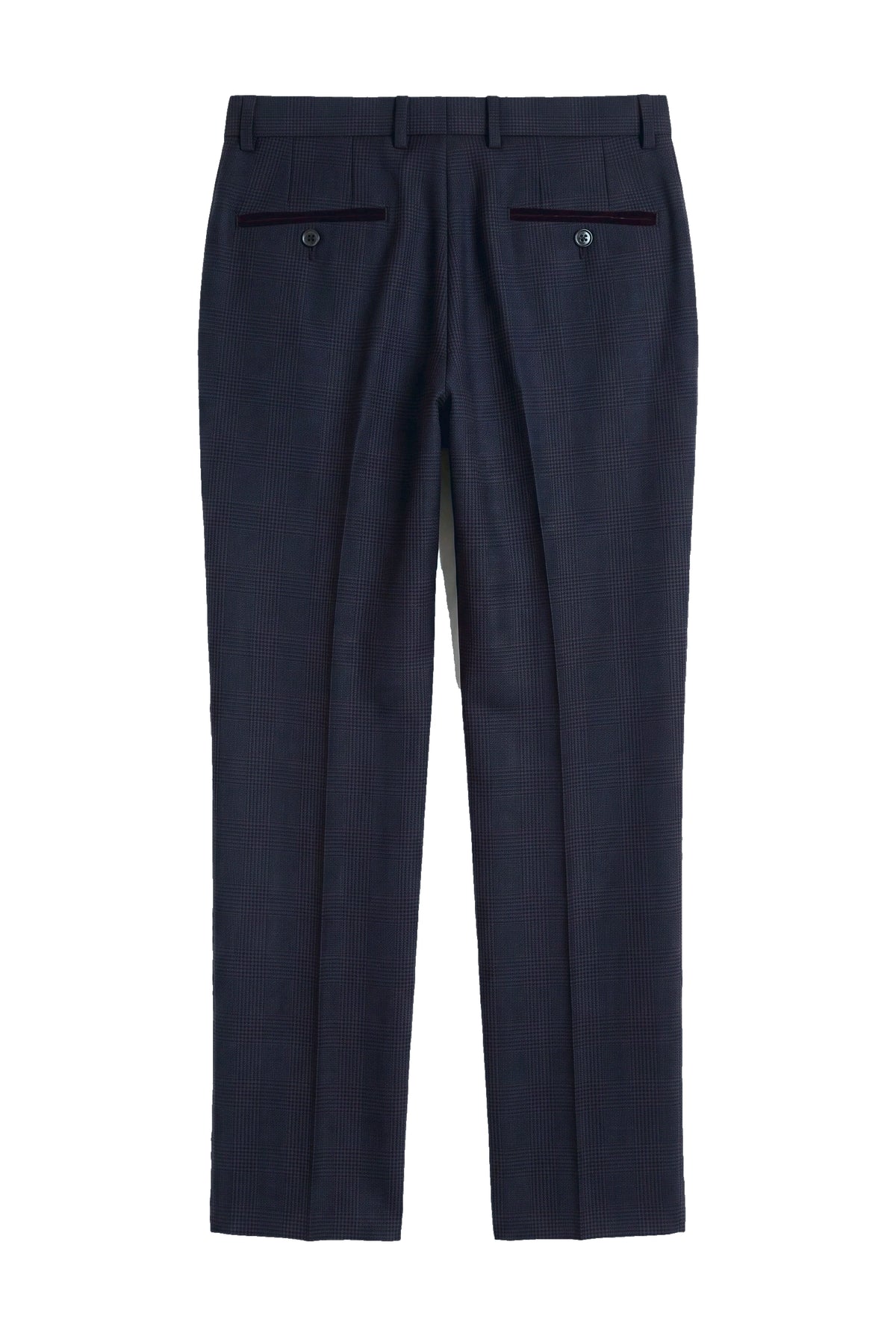 Regent - Pantalones de cuadros azul marino para hombre