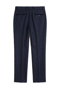 Regent - Pantalones de cuadros azul marino para hombre