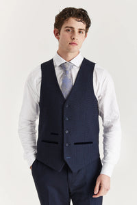 Regent - Chaleco de cuadros azul marino para hombre