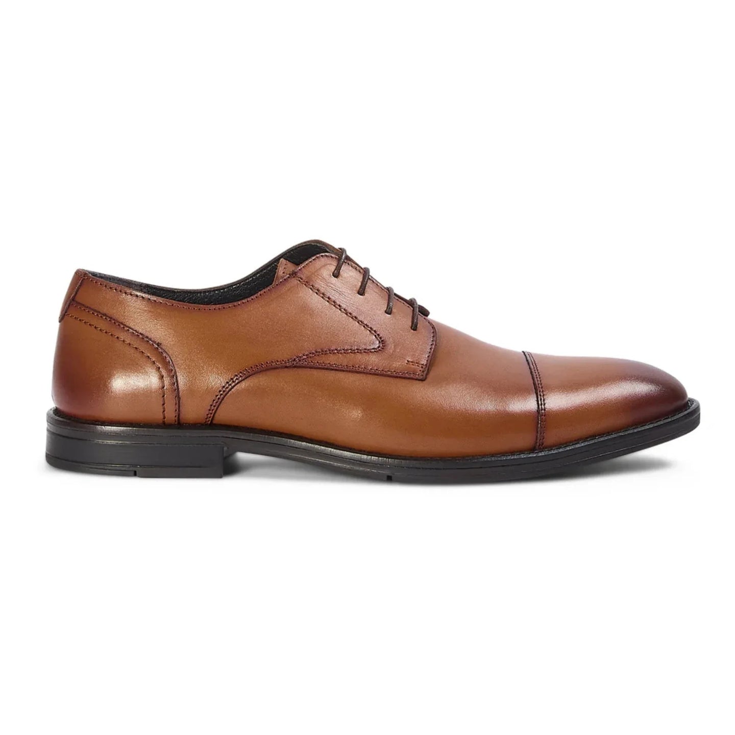 Regent - Zapatos Derby de cuero bruñido marrón claro para hombre